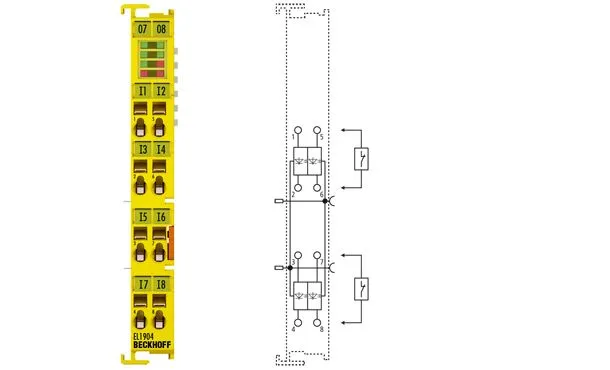 4-channel digital input terminal, TwinSAFE, 24VDC EL1904 Beckhoff Vietnam