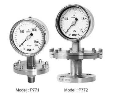 Diaphragm pressure gauge with dry type – Đồng hồ áp suất / áp kế kiểu màng – loại khô Wise Control Vietnam