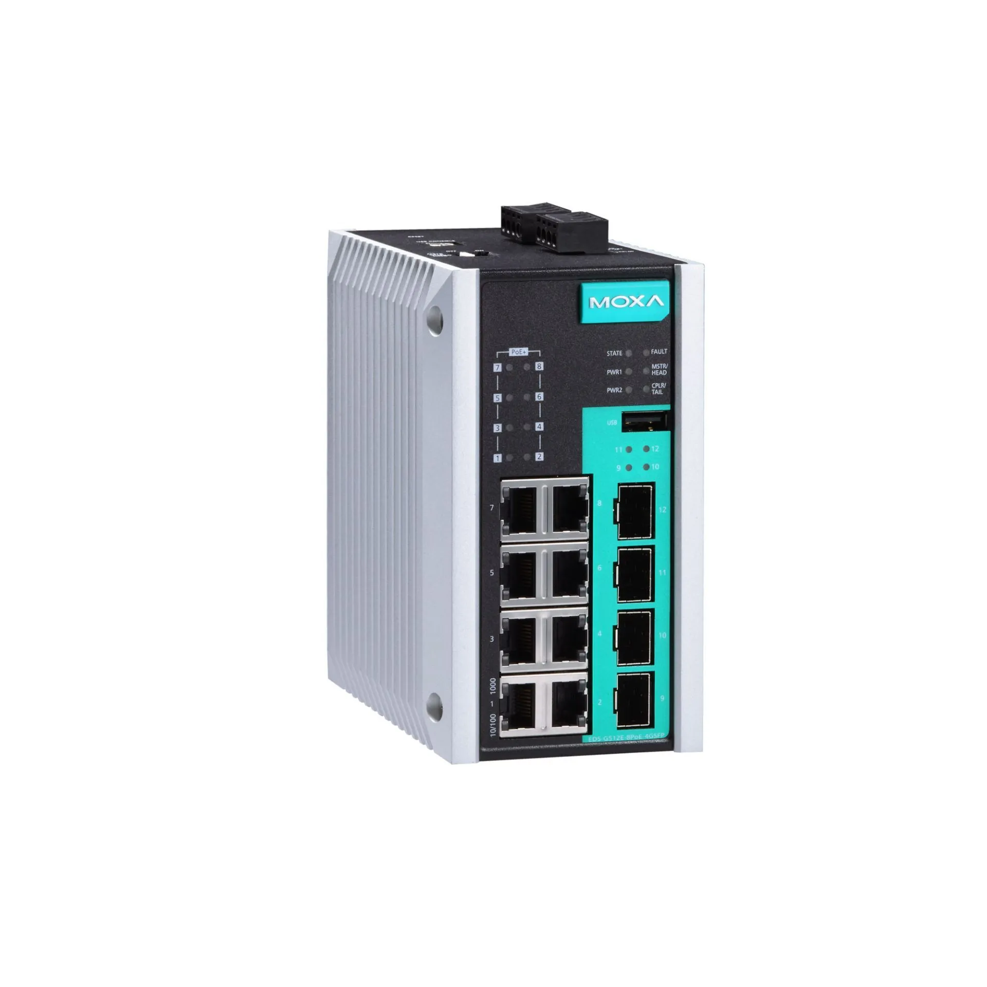 Managed full Gigabit Ethernet switch EDS-G512E-4GSFP-T Moxa